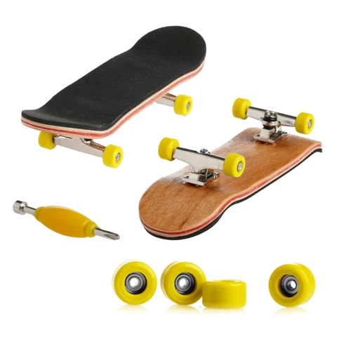 Wooden Deck Fingerboard Skateboard Sport Games Kids Gift Maple Wood Set New