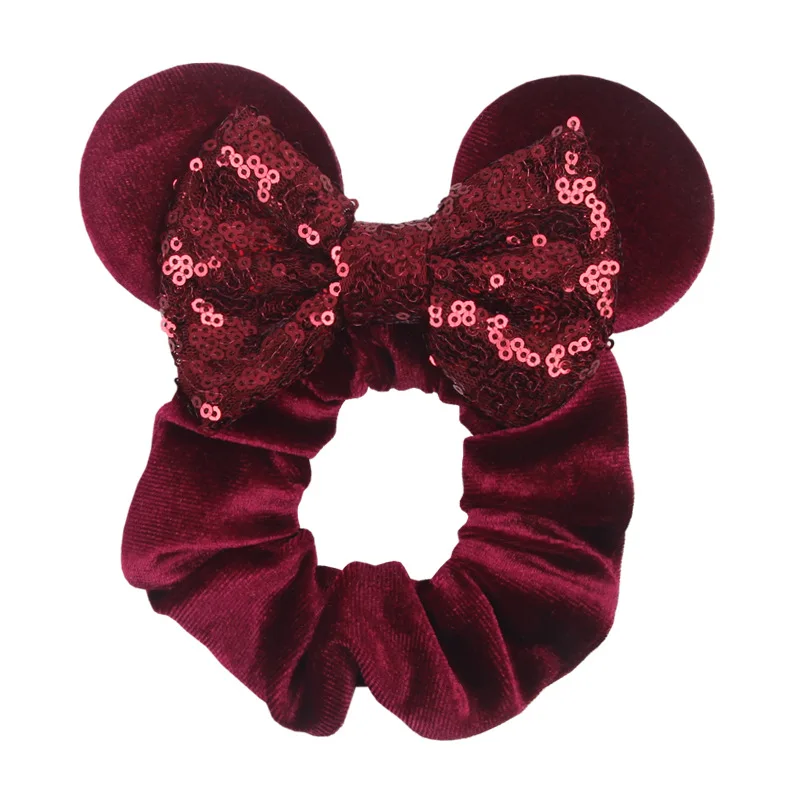 pacifier for baby Mickey Mouse Ear Hair Bands Velvet Hair Scrunchies Ring Solid Velvet Ponytail Holder Hair Ties Gum Elastic Hair Bands For Girls car baby accessories