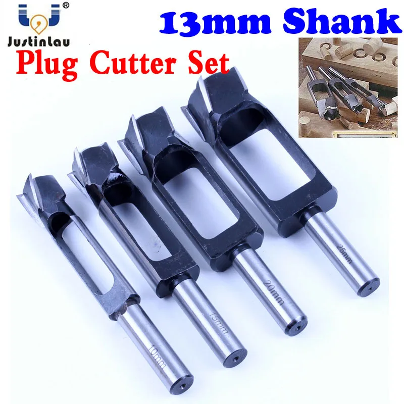 Comprare JUSTINLAU Dritto E di Legno Rotondo Spina Hole Cutter Spina di Taglio Trapano Prendere Coltello In Acciaio Log Tenone di Sughero per La Lavorazione Del Legno Strumento