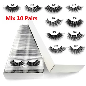 

10 Pairs Mixed Styles Natural False Eyelashes 3D Mink Lashes Makeup Eyelash Wispies Fluffy Thick Eye Lash Extension freeshipping