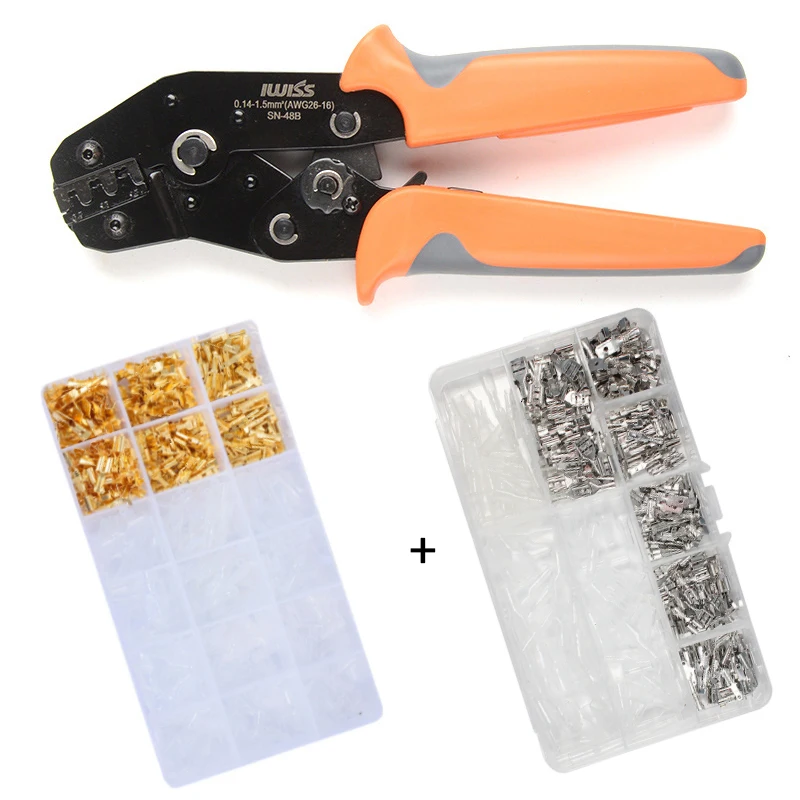 

SN-48B+270PCS+300PCS crimping tool DuPont terminal kit crimping pliers JST-SM Molex connector 26-16AWG IWISS tool