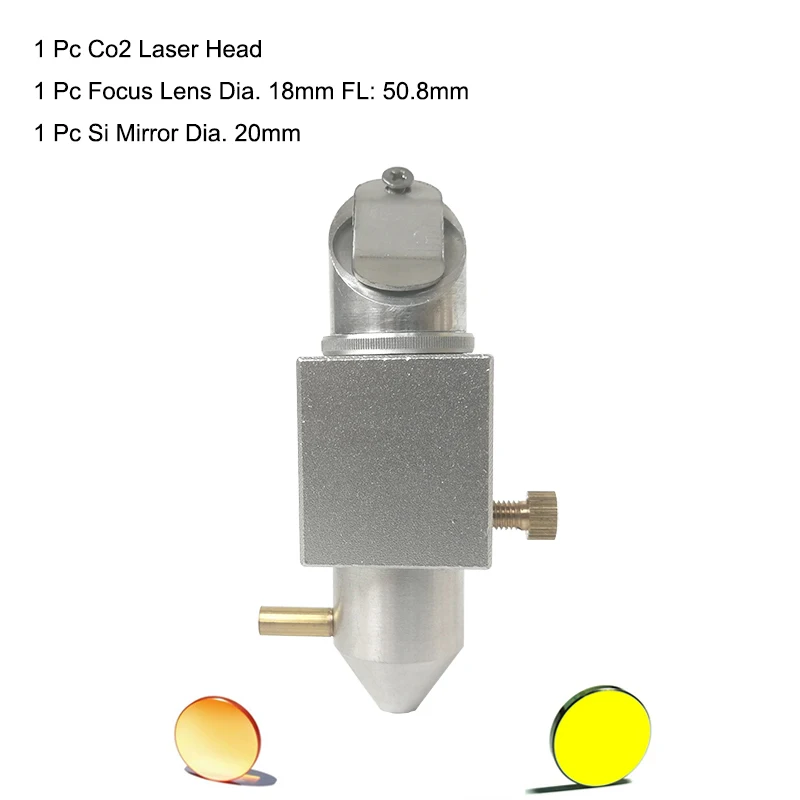 СО2 лазерная головка воздушного сопла+ Mo Si зеркало диаметром 20 мм+ Znse объектив диаметром 12 мм 20 мм K40 лазерная гравировка резка гравер резак машина - Цвет: Head Si 20 Lens 18mm