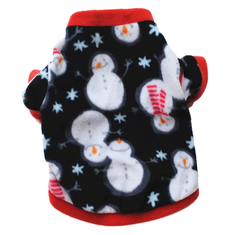 snowman Рождественская Одежда для питомцев, щенков, собак, теплый жилет, куртка со снеговиком, одежда с рисунком - Цвет: snowman