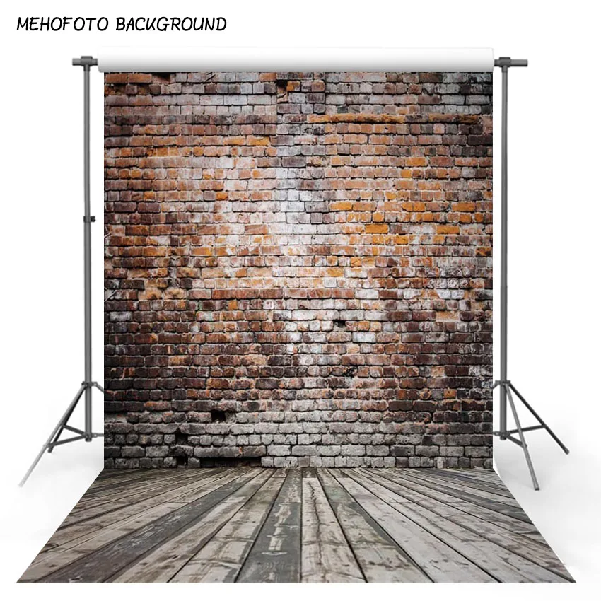 Винтажный кирпичная стена деревянный пол фон для фотосъемки новорожденных детей