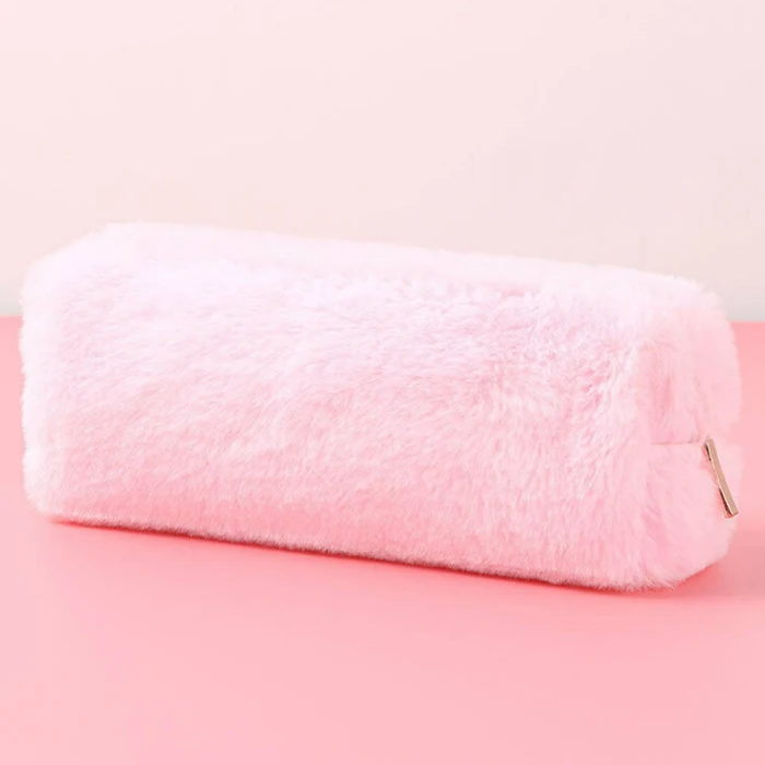 Girl Cute Pencil Case Plush Fuzzy Fluffy Makeup Coin Purse Storage Bag for Women High Quality