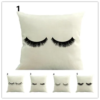 

Eyelash Printed Pillow Case Covers 45x45 cm 1 Piece Polyester Fabric Pillowcase for Hotel Car Farmhouse Party Cushion Cover