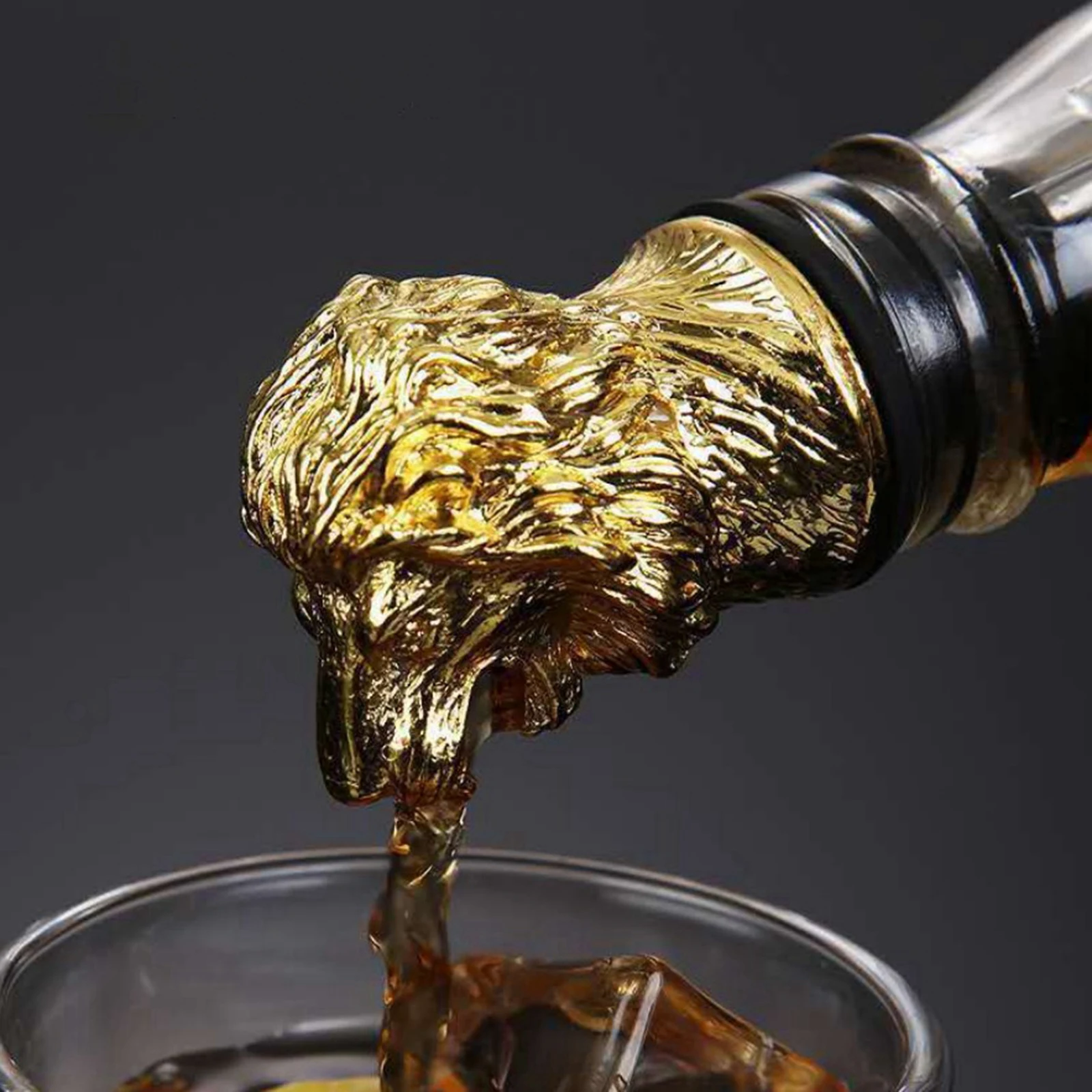 1pc Zinc Alloy Wine Pourer Deer Elk Lion Bull Head Wine Stopper Drinks Home Accessories Holiday Gifts