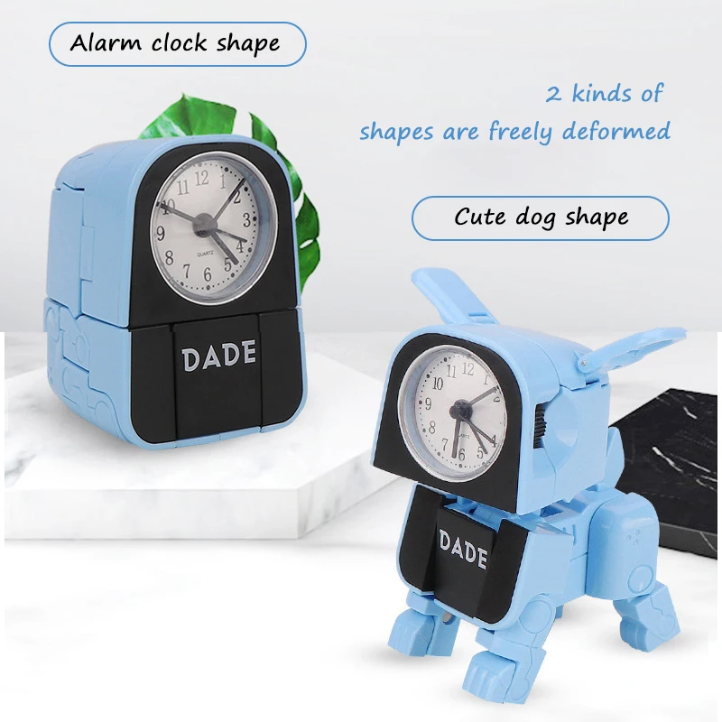 Милый мальчик детский Будильник мультфильм робот собака настольные часы забавные Реверсивные игрушки спальня Пробуждение часы путешествия настольные часы