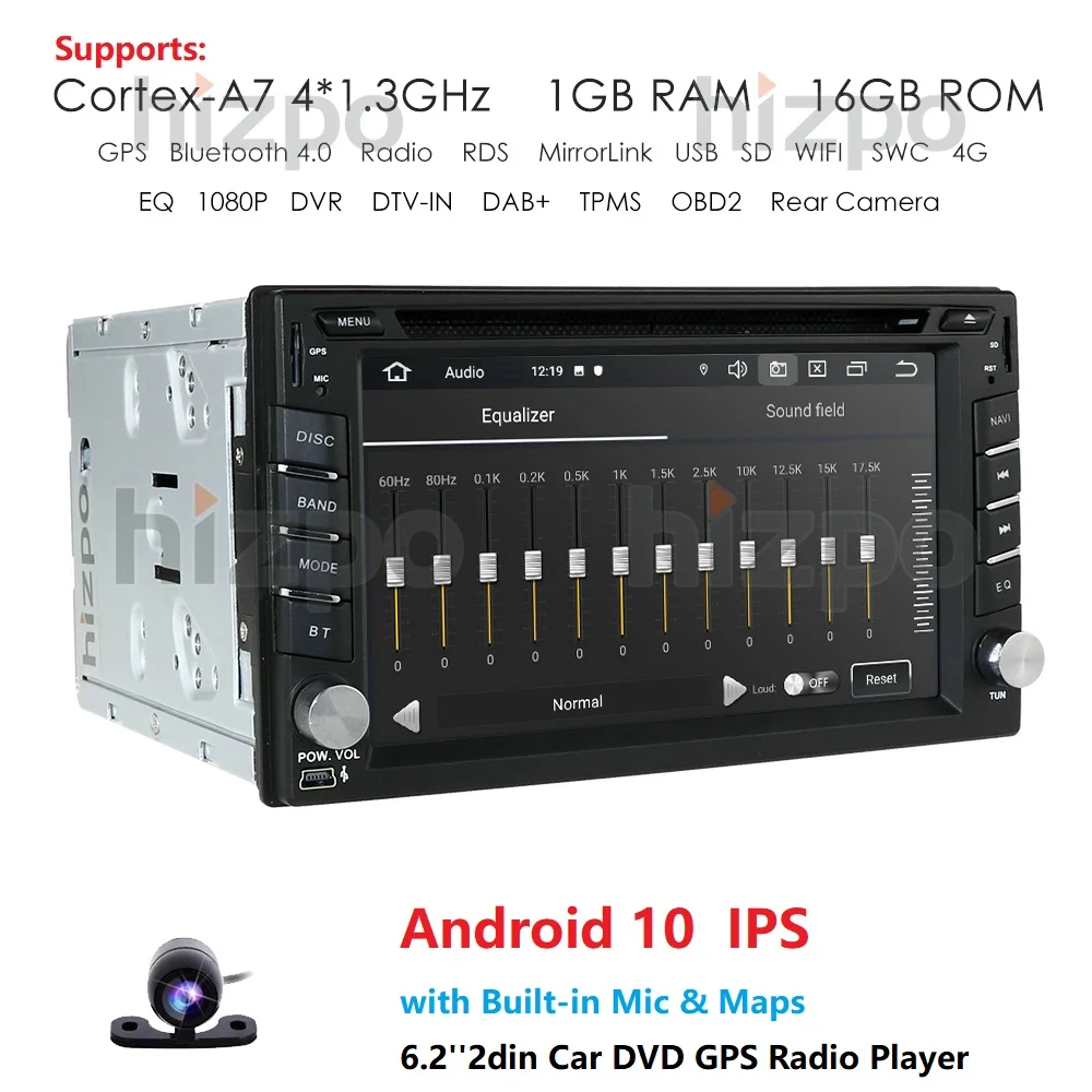 

Android 10.0 Double Din Car Stereo Radio GPS Wifi 4G OBD2 HD MirrorLink BT DVD Car Multimedia Player AutoRadio Steering-Wheel Pc