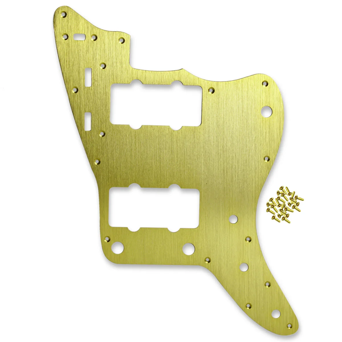 FLEOR Золотая алюминиевая металлическая электрогитара Pickguard скретч пластина 1Ply и винты для винтажной гитары США Jazzmaster аксессуары