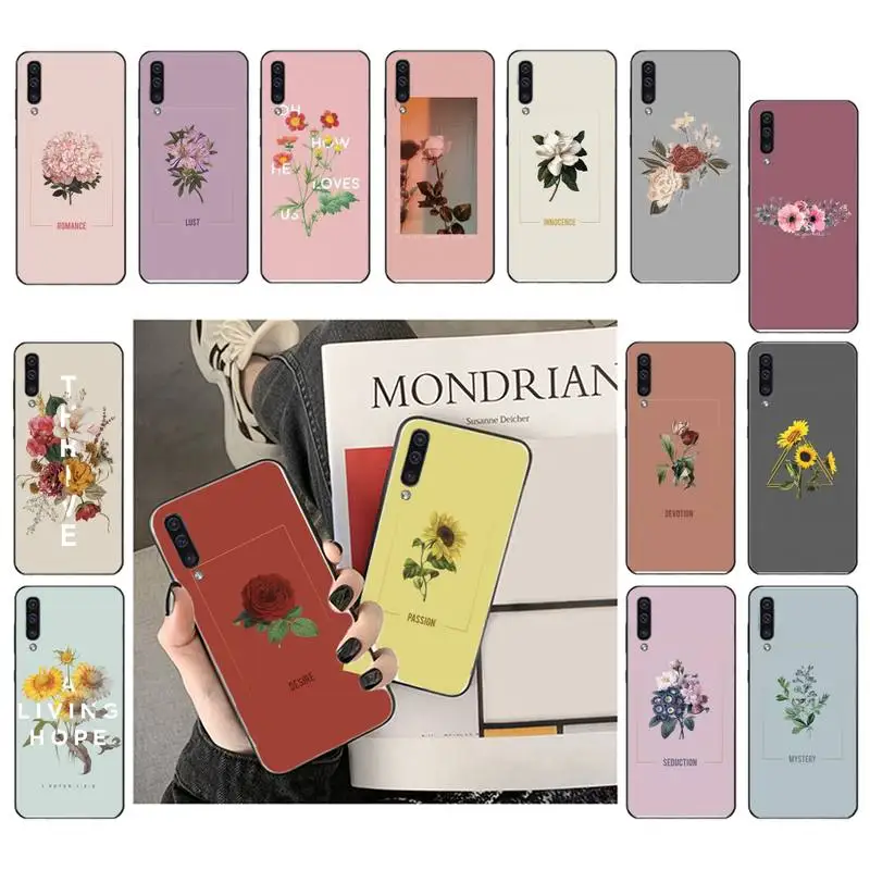 Love Passion Flower Ball Red Yellow Rose Phone Case For Samsung Galaxy A7 A50 51 A70 80 A40 A20 A30 A8 A6 Plus A9 A71 | Мобильные