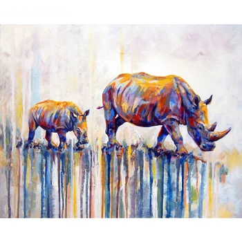 

Painting By Numbers DIY Dropshipping 40x50 50x65cm Painted Cattle Tending Animal Canvas Wedding Decoration Art picture Gift