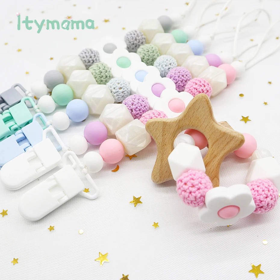 Itymama соска ручной работы зажим деревянный браслет для прорезывающихся зубов детские игрушки для прорезывания зубов силиконовая соска цепь держатель для соски манекен клип подарок