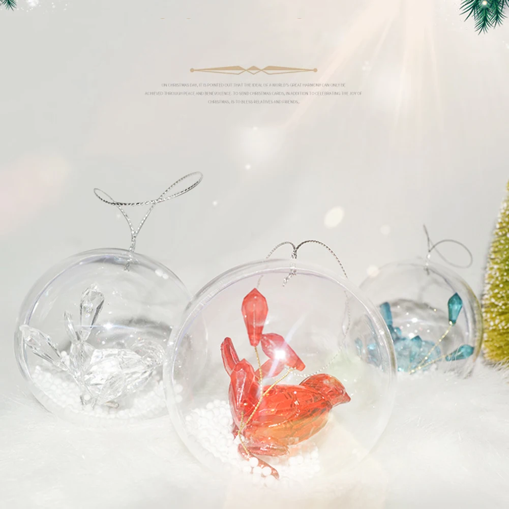 New Christmas Transparent Balls DIY Bauble Xmas Tree Decorations Ball Hanging Ornaments Home Party Decor Supplies New O11