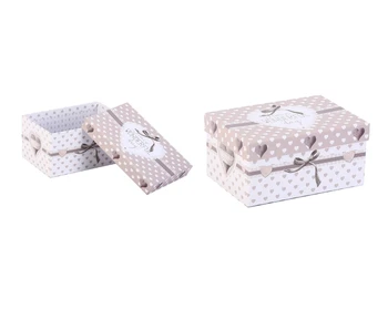 

Bosphorus Storage Box, Italian Design, Heart Pattern, Rectangular Lid Model Middle