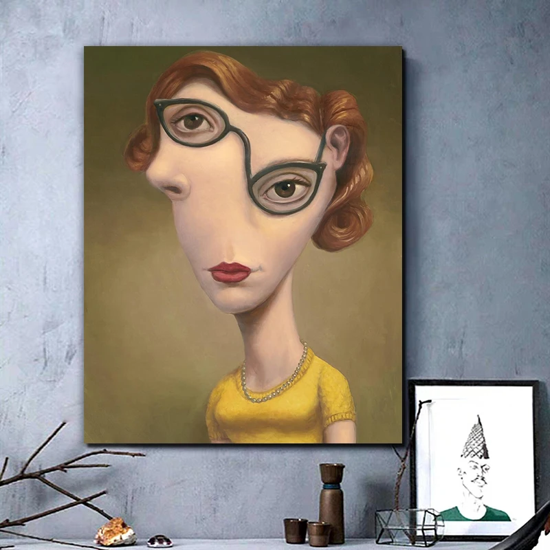 

Nordic Poster Abstract Woman Face Canvas Painting Print Living Room Home Decoration Modern Wall Art Oil Painting Posters Picture