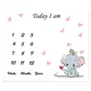 Baby Monthly Record Growth Milestone Blanket Newborn Cute Animal Pattern Cloth Dropshipping 1