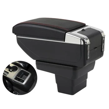 

Car For mazda2 skyactiv version Armrest Box Central Armrest Pad Usb Interface Microfiber Leather Special Central Storage Box