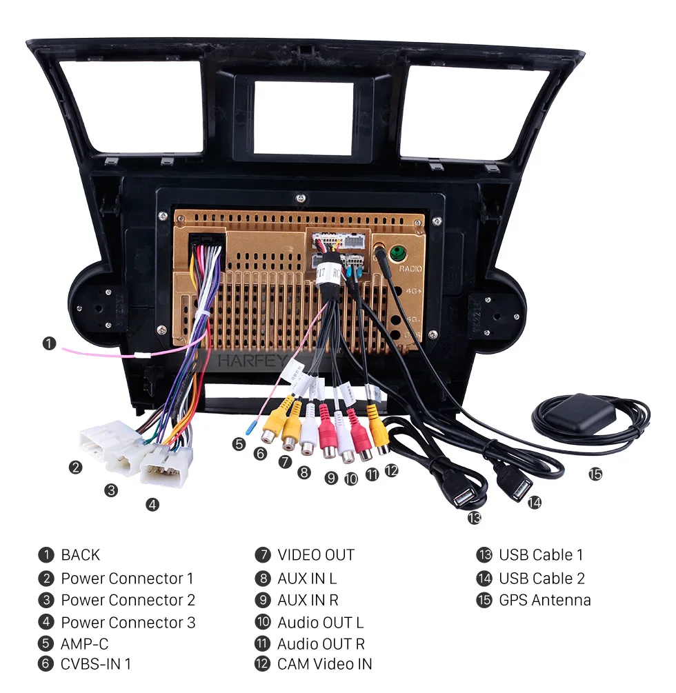 Top Harfey Quad Core 10.1"Car Radio GPS Navigation Android 9.0 Car Audio Player For 2014 2015 Toyota Highlander Support Bluetooth 17