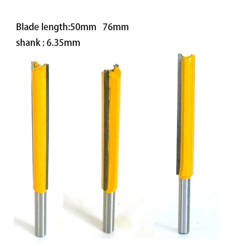 6.35mm Shank 50mm 76mm Long Straight Router Bit 1/4&quot Milling Cutting Diameter Edge Woodworking Trimming Cutter Knife | Инструменты