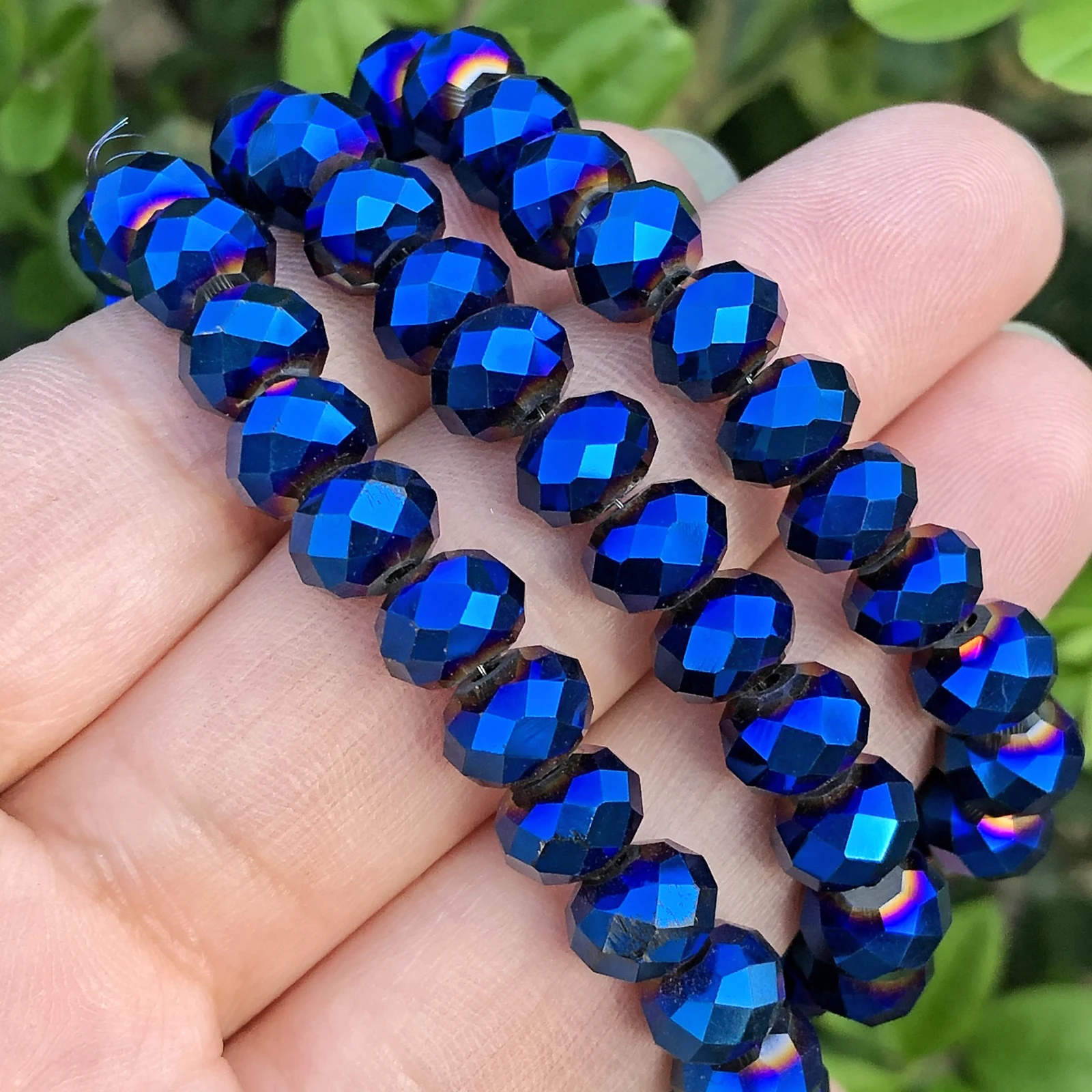3/4/6/8MM sfaccettato perline di cristallo austriaco blu scuro Rondelle perle tonde allentate per gioielli che fanno accessori braccialetto fai da te