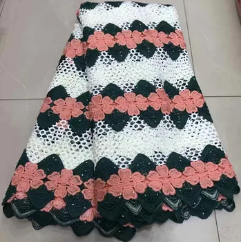 

African cord lace fabric with stone latest african laces 2019 high quality guipure lace nigerian lace fabrics for dress ZQ-A191
