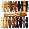 10PCs Natural Wood Toggle Horn Wooden Buttons Sewing Crafts Scrapbooking For Tent Clothes Overcoat Handmade Oval Stopper Button 1