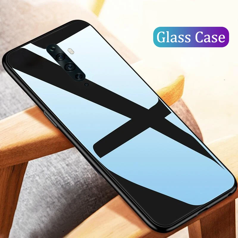 Auroras For OPPO Reno Tempered Glass Case With Soft TPU Frame Shockproof Phone Cover 2Z 2F 2 Z 10X Zoom Cases | Мобильные телефоны