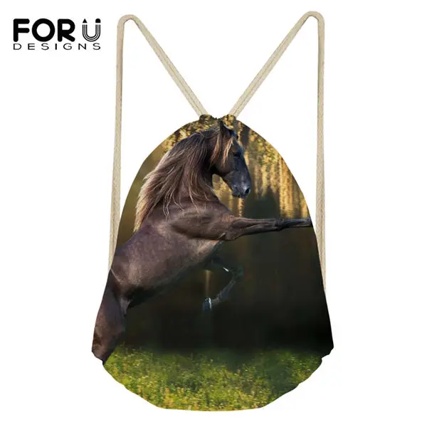FORUDESIGNS/модные мини-сумки с рисунками лошади фантазия, Белая обувь с карманами и рисунками животных для девочек рюкзак для путешествий - Цвет: CDWX3711Z3