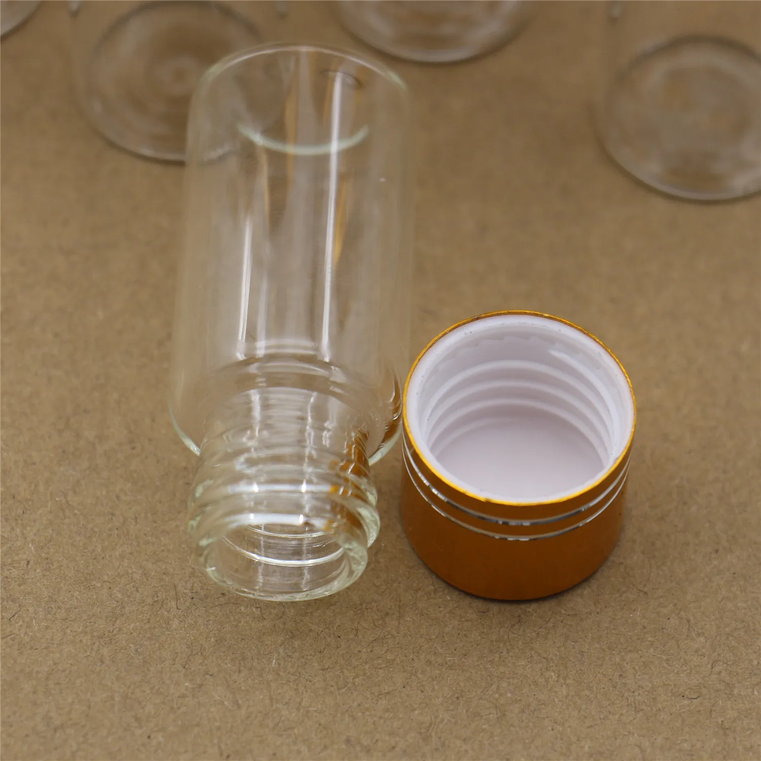 50/100 PCS/lot 22*50mm 10ml Glass Jars Golden Plastic Cap Test Tube storage Small Glass Bottle Vials DIY DECORATIVE Bottles