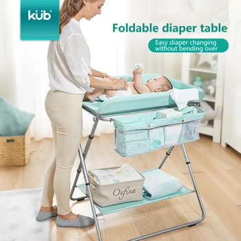 

2019 new KUB crib foldable large space storage Two diaper table multi-function portable gear adjustment Bathing table