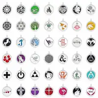 Flower Life 30mm Magnetic Perfume Locket Aromatherapy Locket Essential Oil Diffuser Locket Pendant fit Necklace 5pads 1
