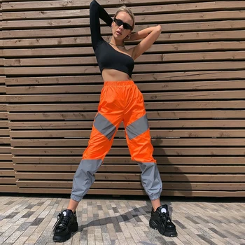 

Hot New Women Fashion Running Sport Gym Reflect Light Casual Pants Long Trouser Harajuku Joggers