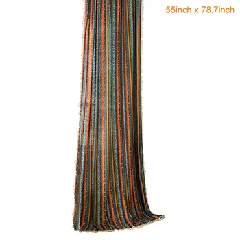 

Curtain Panel Stripe Pattern Shading Living Room Screening Country Style Soft Hotel Hanging Window Bedroom With Tassels