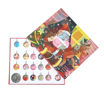 

Enamel Christmas Calendar Gift Box Advent Day Bracelet Necklace Set Children Cartoon Animal Pendant