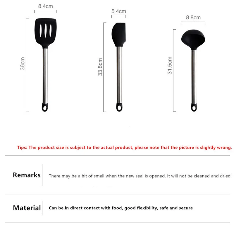 Кухонная утварь силиконовая кухонная утварь с ручками из нержавеющей стали термостойкие антипригарные кухонные инструменты