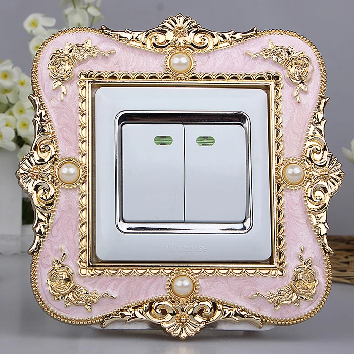 86 European Pearl Switch paste Acrylic Lamp switch Decorating sleeve outlet decoration Resin protective sleeve