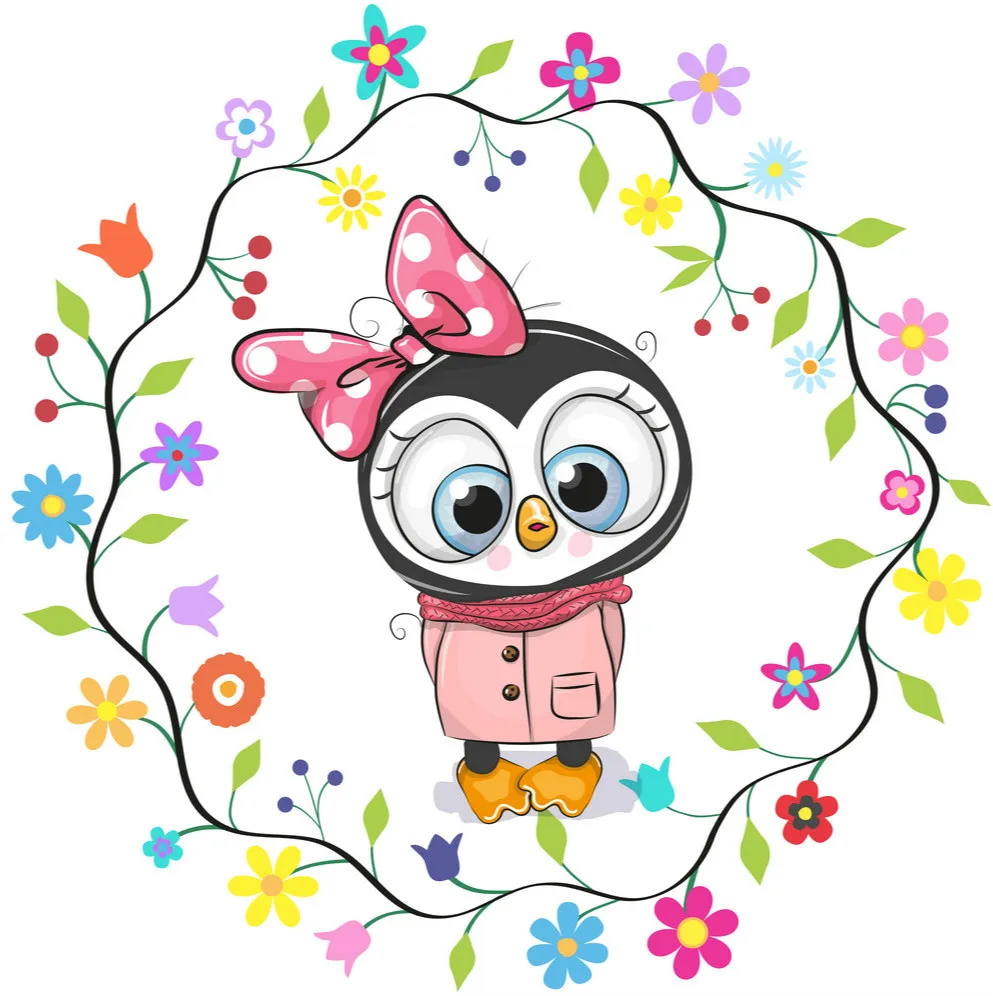 

Penguin girl big eyes headband scrapbook dies metal cut scrapbooking paper packs stanzschablonen