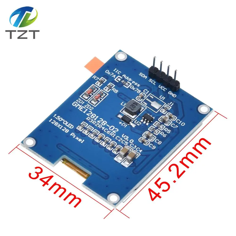 Все новые 1,5 дюйма 128x128 oled-экран модуль высокого качества для Raspberry Pi для STM32 для Arduino
