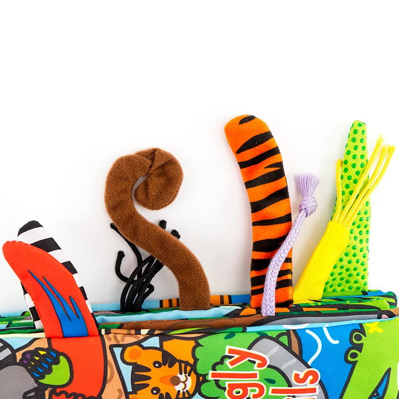 Baby Animal Tails Fabric Books Kids Develop Cognize Reading Puzzle Book Toys Early Learning Infant Educational Cloth Book игрушк images - 6