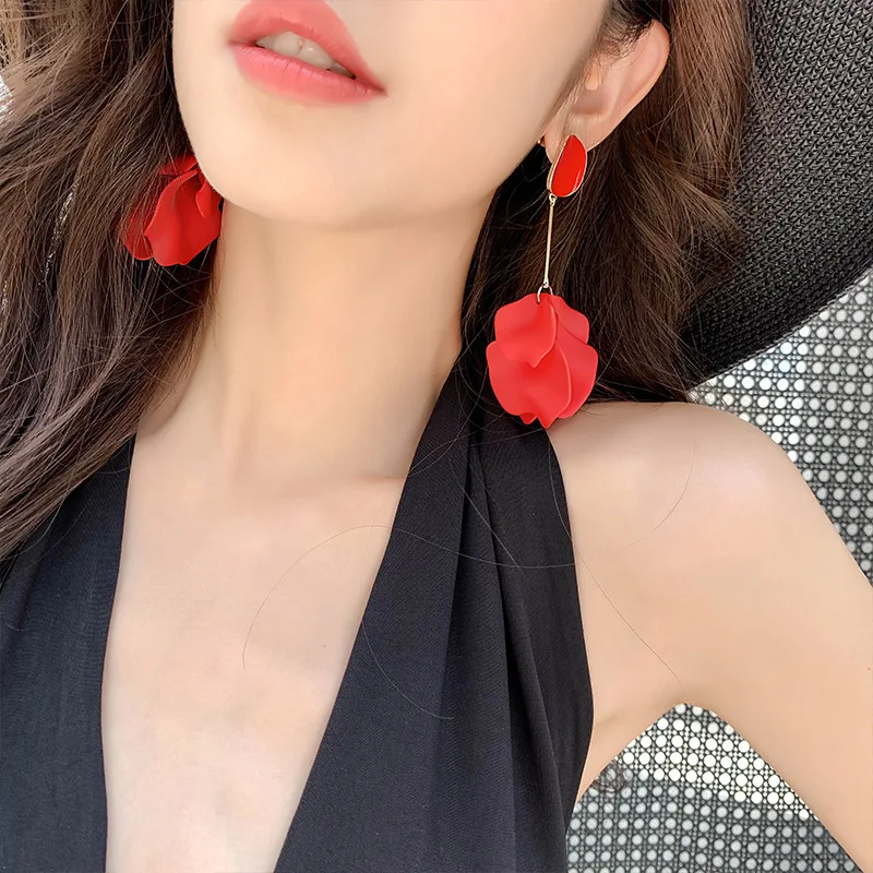 

Fashion Summer Woman Earrings 2019 Bohemian Shell Flower Yarn Earring Ethnic Trendy Shell Korean Colorful Petal Jewelry