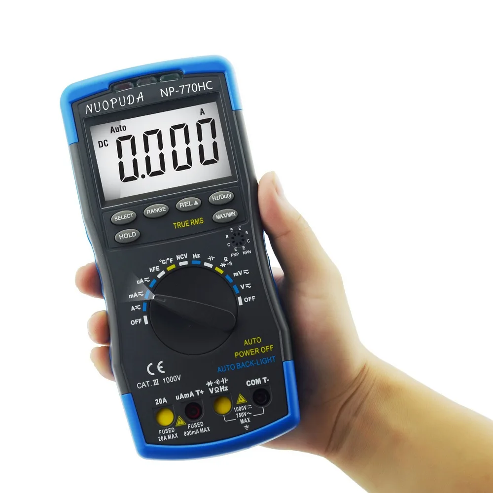 

Multimeter Professional Digital LCD High Precision Automatic Range Effective Value 6000 Counts AC DC Voltage and Current Tester