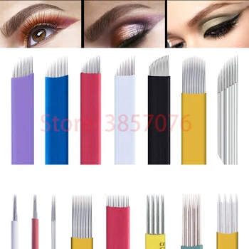 

0.18mm Tebori Tatoo Blade Microblading needles 12/14/19 pin 3R 5R U Shape for Permanent Makeup eyebrow manual tattoo Pen Machine