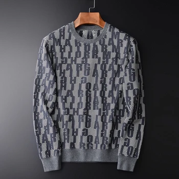 

New Allover Printed Sweatshirt Men Spring Autumn Round Collar Sweatshirts For Men Plus Size 4xl 100% Cotton Sweatshirt Male