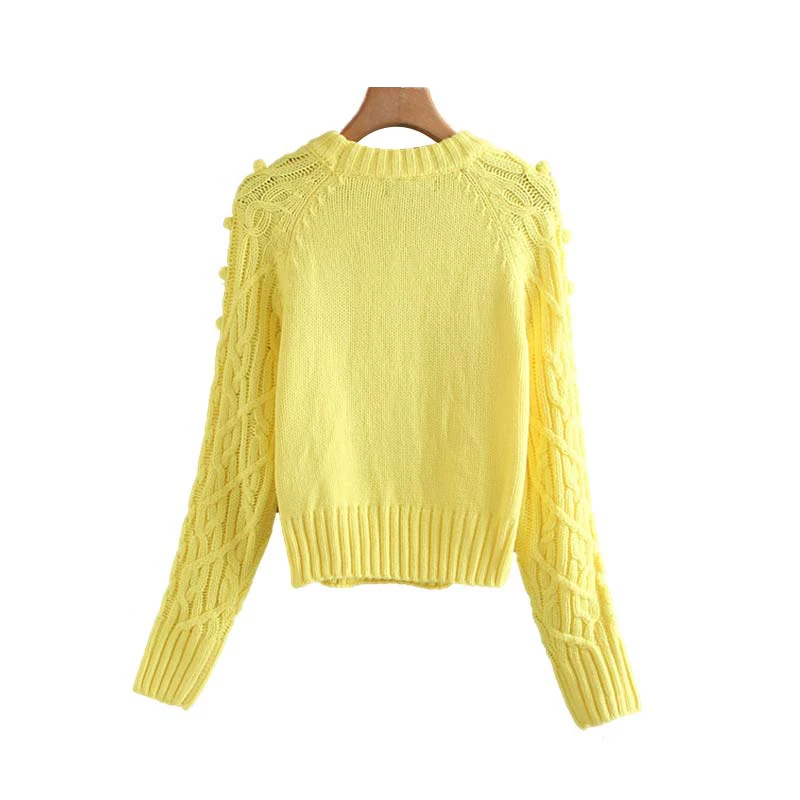Винтажный стильный однотонный вязаный свитер для женщин Мода О-образный вырез длинный рукав эластичные женские пуловеры шикарные топы
