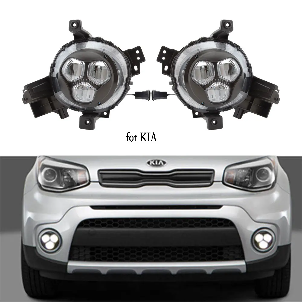 Светодиодный ные Противотуманные фары s для KIA Soul 2017 2018 2019 светодиодный DRL