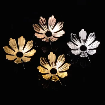 

100pcs/lot Silver Gold Plated Copper Jewelry Findings Components Flower Bead Caps For Jewelry Making Supplies Diy Handmade