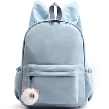 Женский рюкзак с принтом в виде букв из мультфильма аниме, водонепроницаемый рюкзак с милым меховым подвесом, школьные сумки для девочек-подростков, Mochila
