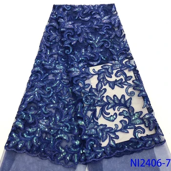 

Sequins Lace Fabric Embroidered Lace Fabric Tulle Mesh for New Design Wedding Party Women Lace Fabric