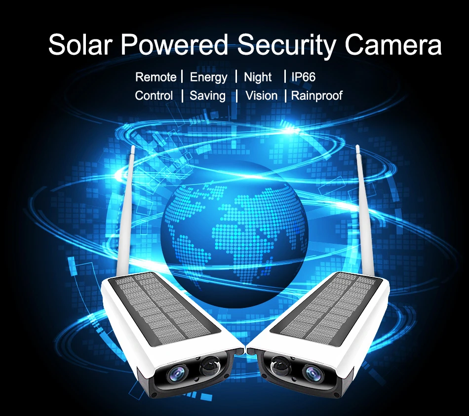 1080P Solar Camera Outdoor Waterproof Security Camera 2MP Wifi Wireless IP Camera Built-in 7650mA 18650 Battery Support 64G TF (2)